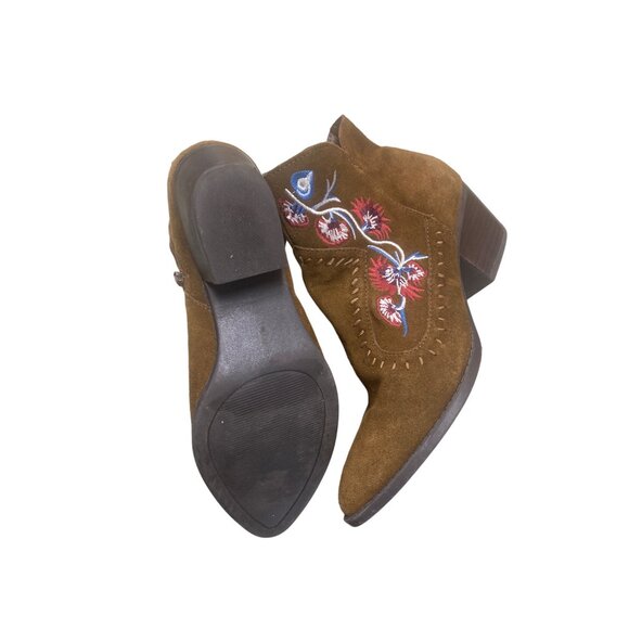 Women’s Carlos VIVIEN brown leather suede bootie size 7.5M SKU 1151 - Picture 9 of 10